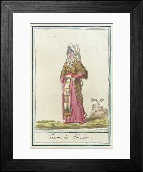Framed Print : Costumes de Différents Pays, Femme de Navarre, c1797. Creators: Jacques Grasset de Saint-Sauveur, LF Labrousse Framed Print : Costumes de Différents Pays, Femme de Navarre, c1797. Creators: Jacques Grasset de Saint-Sauveur, LF Labrousse
