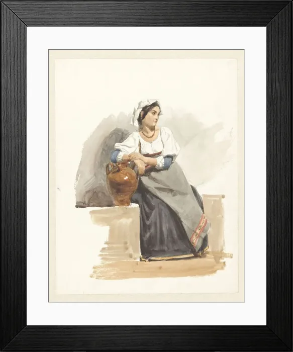 Framed Print : Costume study of an Italian girl, 1825-1873. Creator: Pierre Louis Dubourcq Framed Print : Costume study of an Italian girl, 1825-1873. Creator: Pierre Louis Dubourcq