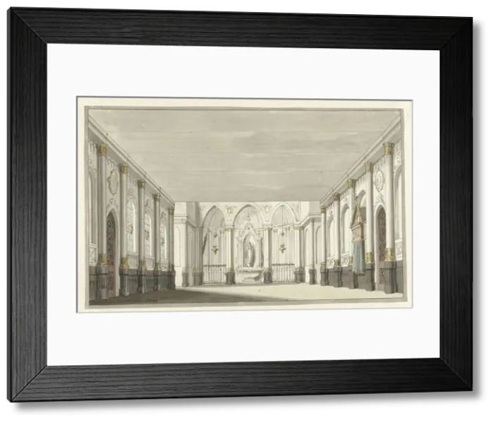 Framed Print : Design for a theater decor of a church interior, 1779. Creator: Pieter Barbiers Framed Print : Design for a theater decor of a church interior, 1779. Creator: Pieter Barbiers