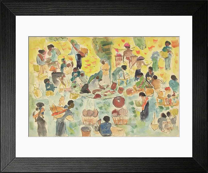 Framed Print : Market scene in the Dutch East Indies, 1886-1947. Creator: Pierre Jean Apol Framed Print : Market scene in the Dutch East Indies, 1886-1947. Creator: Pierre Jean Apol