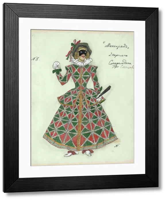 Framed Print : Costume design for the play The Masquerade by M. Lermontov, 1917. Creator: Golovin, Alexander Yakovlevich (1863-1930) Framed Print : Costume design for the play The Masquerade by M. Lermontov, 1917. Creator: Golovin, Alexander Yakovlevich (1863-1930)