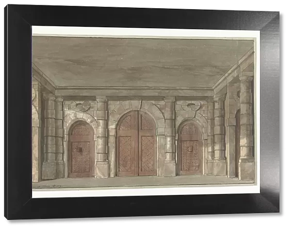 Design for a stage set for a prison vestibule, 1779. Creator: Pieter Barbiers