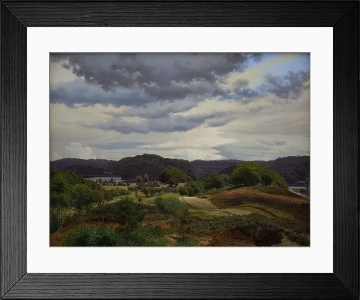 Framed Print : Lakes in Wooded Landscape near Silkeborg, 1845. Creator: Vilhelm Kyhn Framed Print : Lakes in Wooded Landscape near Silkeborg, 1845. Creator: Vilhelm Kyhn