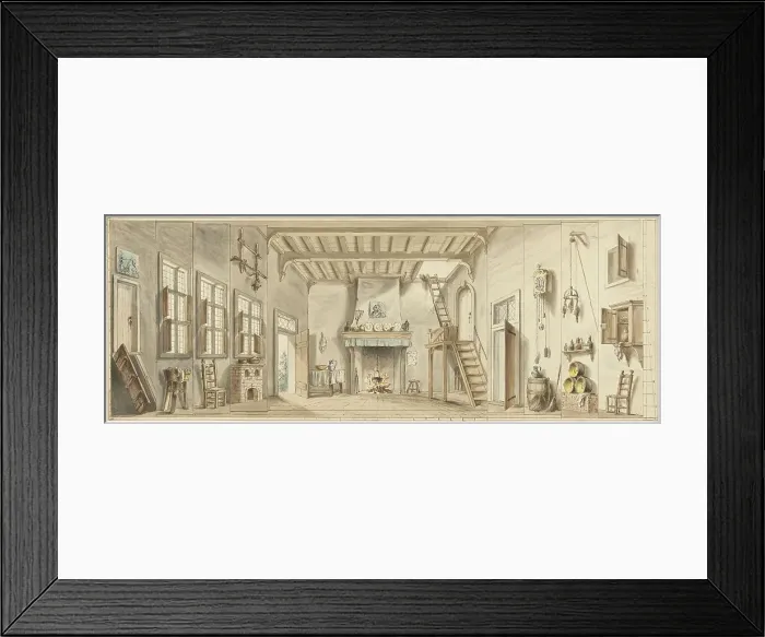 Framed Print : Design for a theater decor for the Flemish Opera Het Kapertje, 1782-1837. Creator: Pieter Bartholomeusz. Barbiers Framed Print : Design for a theater decor for the Flemish Opera Het Kapertje, 1782-1837. Creator: Pieter Bartholomeusz. Barbiers