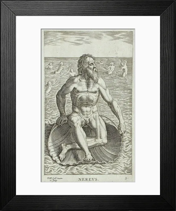 Framed Print : Nereus, 1586. Creator: Philip Galle Framed Print : Nereus, 1586. Creator: Philip Galle