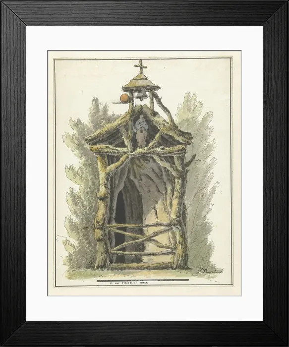 Framed Print : Hermitage with a statue of a saint, c.1782-c.1837. Creator: Pieter Bartholomeusz. Barbiers Framed Print : Hermitage with a statue of a saint, c.1782-c.1837. Creator: Pieter Bartholomeusz. Barbiers