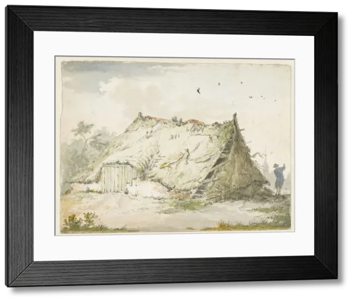 Framed Print : Dilapidated farm, 1782-1837. Creator: Pieter Bartholomeusz. Barbiers Framed Print : Dilapidated farm, 1782-1837. Creator: Pieter Bartholomeusz. Barbiers