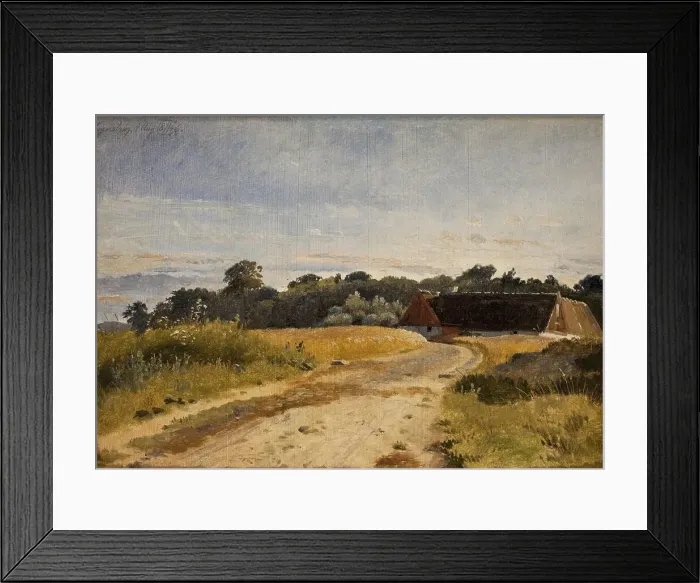 Framed Print : A Croft at Lodskov near Vognserup Manor. Study, 1846. Creator: Johan Thomas Lundbye Framed Print : A Croft at Lodskov near Vognserup Manor. Study, 1846. Creator: Johan Thomas Lundbye