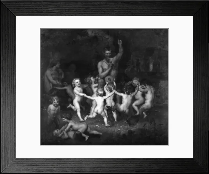 Framed Print : Woodland Deities Sourrounded by Dancing Bacchantes and Children Playing, 1848. Creator: Lorenz Frolich Framed Print : Woodland Deities Sourrounded by Dancing Bacchantes and Children Playing, 1848. Creator: Lorenz Frolich