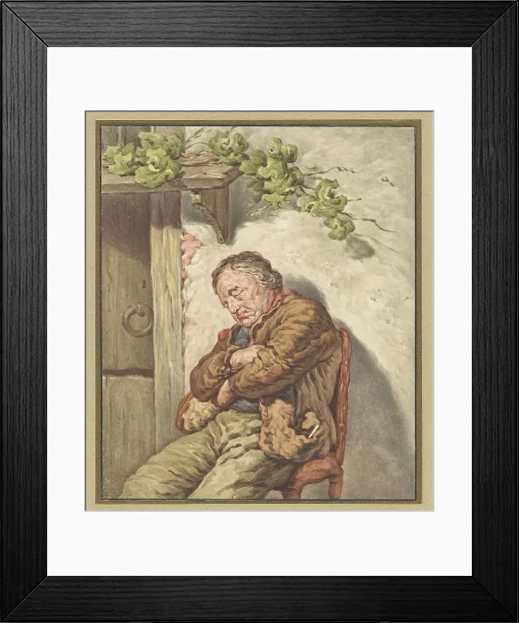 Framed Print : Lou, the baker's servant, fell asleep in the sunlight in front of the house, 1790-1852. Creator: Pieter Christoffel Wonder Framed Print : Lou, the baker's servant, fell asleep in the sunlight in front of the house, 1790-1852. Creator: Pieter Christoffel Wonder