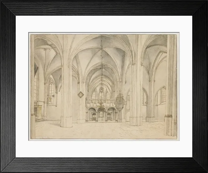 Framed Print : View of the Nave and Choir of the Sint-Cunerakerk, Rhenen, Looking East, 1644. Creator: Pieter Jansz Saenredam Framed Print : View of the Nave and Choir of the Sint-Cunerakerk, Rhenen, Looking East, 1644. Creator: Pieter Jansz Saenredam