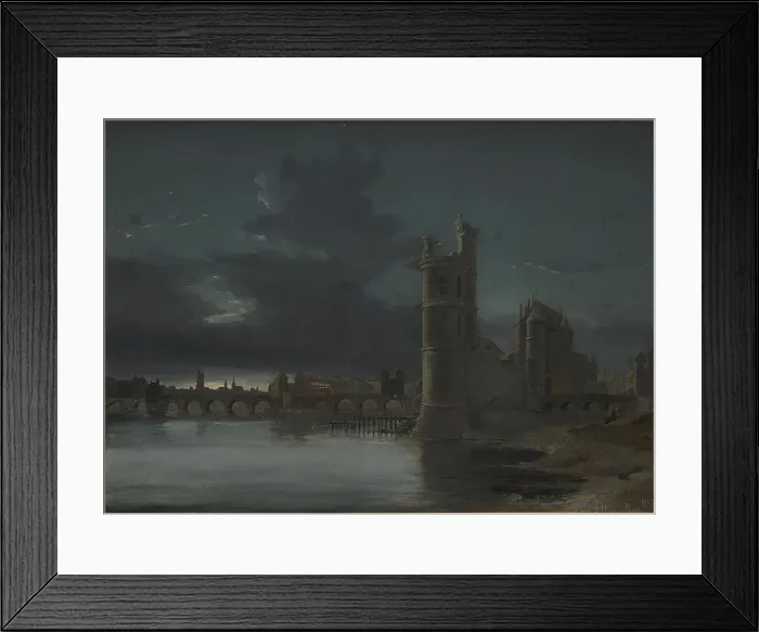 Framed Print : Tour St. Jacques and Notre Dame, Paris. Evening, 1848. Creator: Anton Melbye Framed Print : Tour St. Jacques and Notre Dame, Paris. Evening, 1848. Creator: Anton Melbye