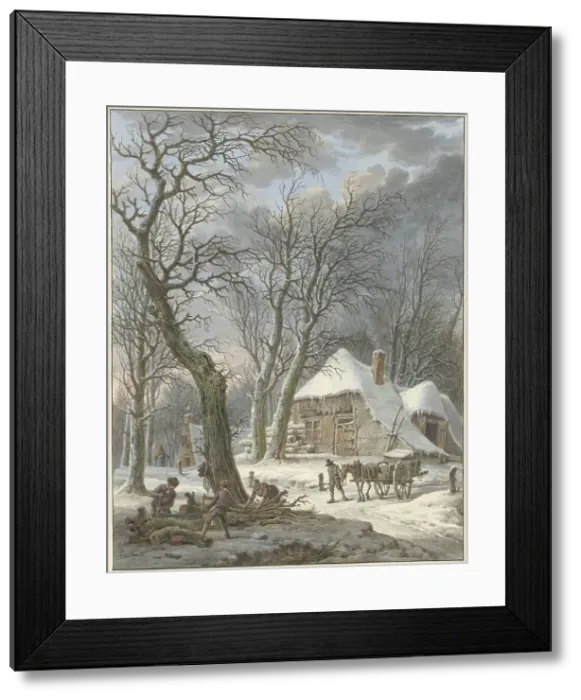 Framed Print : Winter landscape, 1759-1842. Creator: Pieter Bartholomeusz. Barbiers Framed Print : Winter landscape, 1759-1842. Creator: Pieter Bartholomeusz. Barbiers