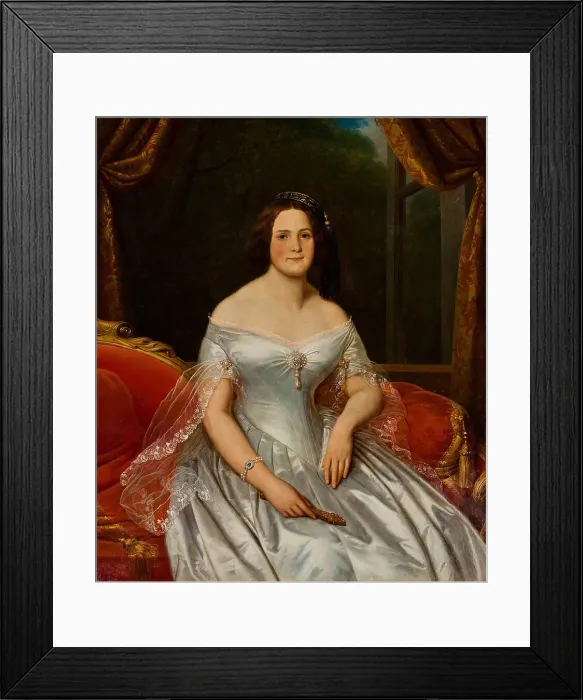 Framed Print : Portrait of Anna Benardaki, ca 1844. Creator: Steuben, Charles de (1788-1856) Framed Print : Portrait of Anna Benardaki, ca 1844. Creator: Steuben, Charles de (1788-1856)