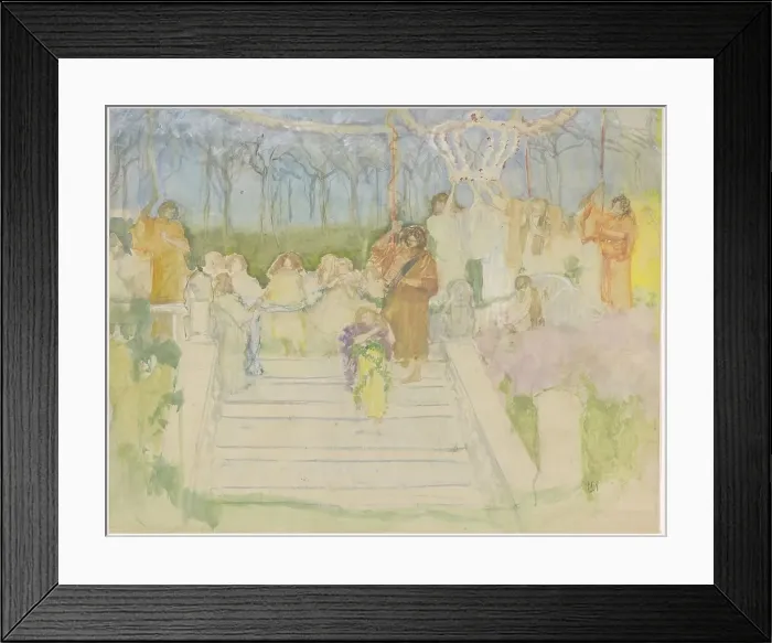 Framed Print : Tableau vivant on the occasion of the wedding of Queen Wilhelmina in 1901, 1871-1906. Creator: Pieter de Josselin de Jong