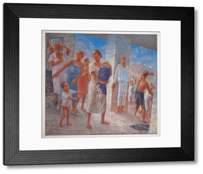 Framed Print : Crimean earthquake, 1927-1928. Creator: Petrov-Vodkin, Kuzma Sergeyevich (1878-1939) Framed Print : Crimean earthquake, 1927-1928. Creator: Petrov-Vodkin, Kuzma Sergeyevich (1878-1939)