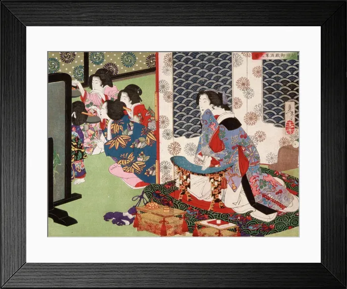 Framed Print : A Banquet at the Koshida Palace, 1886. Creator: Tsukioka Yoshitoshi Framed Print : A Banquet at the Koshida Palace, 1886. Creator: Tsukioka Yoshitoshi