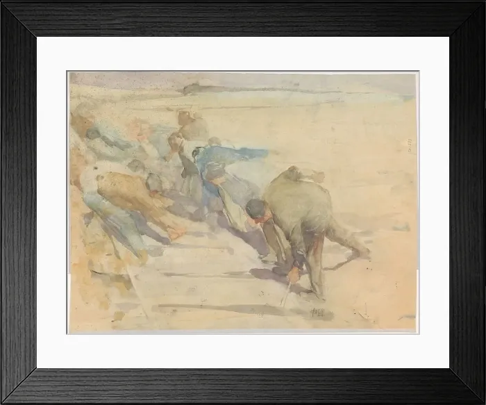 Framed Print : Workers breaking up rails, 1871-1906. Creator: Pieter de Josselin de Jong Framed Print : Workers breaking up rails, 1871-1906. Creator: Pieter de Josselin de Jong