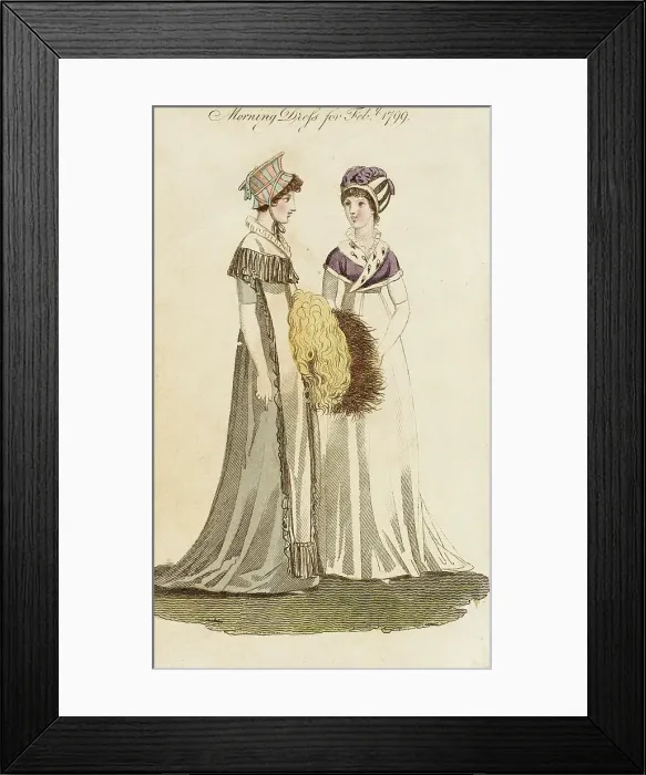 Framed Print : Fashion Plate (Morning Dress for Febr. 1799), 1799. Creator: Unknown Framed Print : Fashion Plate (Morning Dress for Febr. 1799), 1799. Creator: Unknown