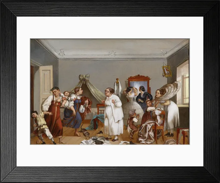 Framed Print : Preparations for a ball in a merchant house, Mid of the 19th century. Creator: Anonymous Framed Print : Preparations for a ball in a merchant house, Mid of the 19th century. Creator: Anonymous