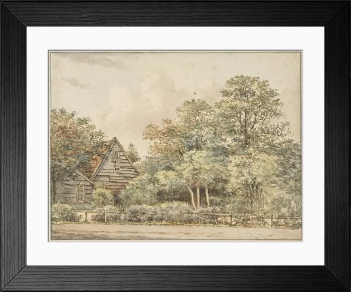 Framed Print : House in wooded area, 1830-1839. Creator: Pieter Ernst Hendrik Praetorius Framed Print : House in wooded area, 1830-1839. Creator: Pieter Ernst Hendrik Praetorius