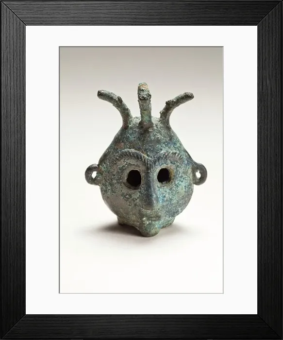 Framed Print : Horned Head. Creator: Unknown Framed Print : Horned Head. Creator: Unknown