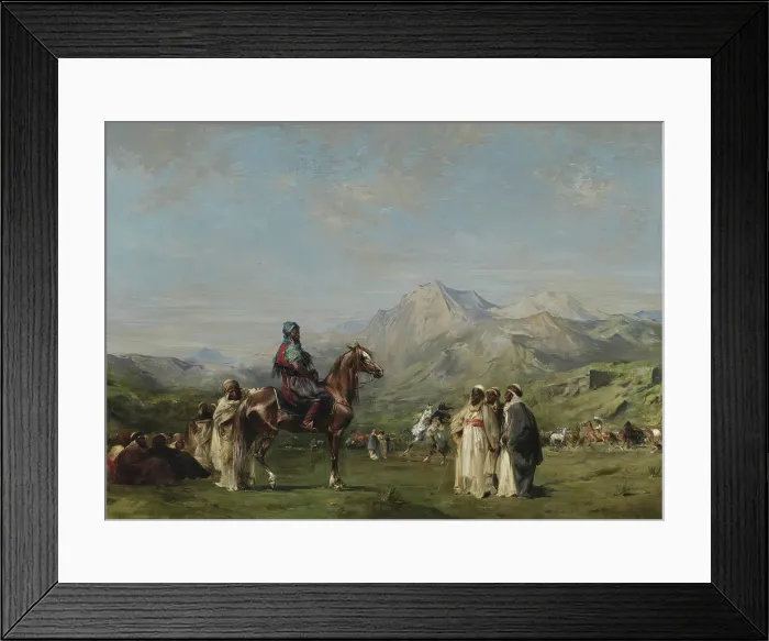Framed Print : An Encampment in the Atlas Mountains, c1865. Creator: Eugene Fromentin Framed Print : An Encampment in the Atlas Mountains, c1865. Creator: Eugene Fromentin