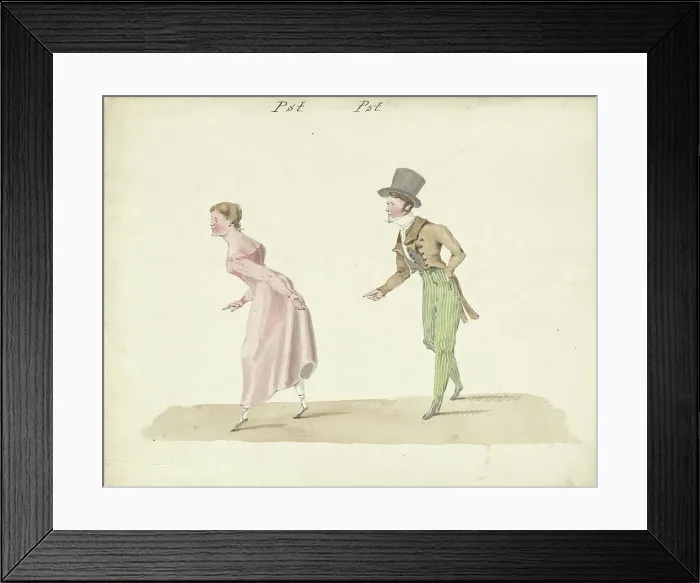Framed Print : Dancing couple, 1811-1873. Creator: Pieter van Loon Framed Print : Dancing couple, 1811-1873. Creator: Pieter van Loon