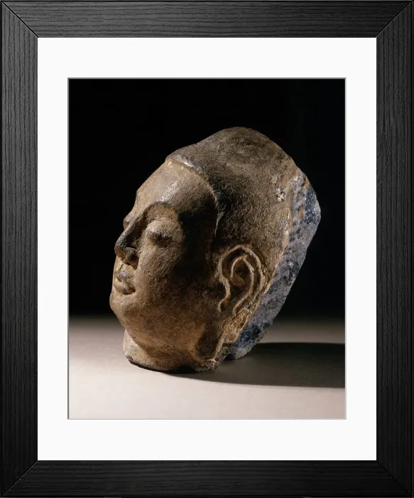 Framed Print : Head of a Buddha (Fotuo), between c.618 and c.700. Creator: Unknown Framed Print : Head of a Buddha (Fotuo), between c.618 and c.700. Creator: Unknown