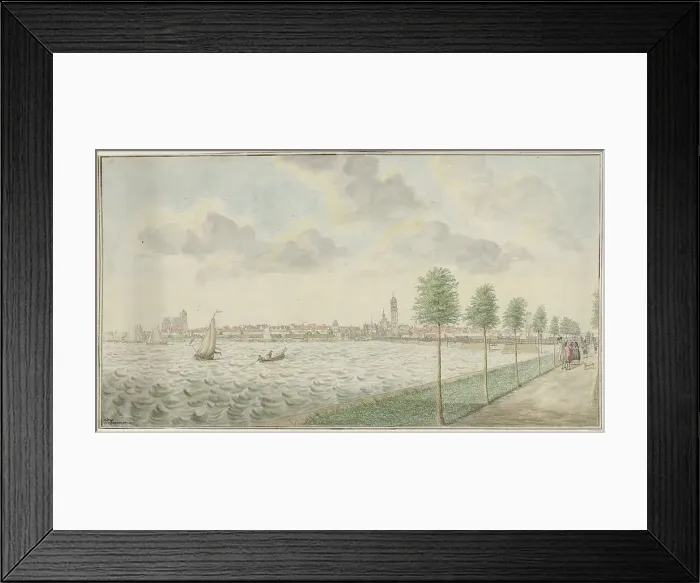 Framed Print : View of Kampen from the riverbank, 1770-1810. Creator: Pieter Remmers Framed Print : View of Kampen from the riverbank, 1770-1810. Creator: Pieter Remmers