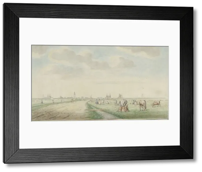 Framed Print : View of Kampen from the landward side, 1770-1810. Creator: Pieter Remmers Framed Print : View of Kampen from the landward side, 1770-1810. Creator: Pieter Remmers