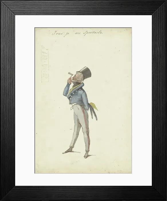 Framed Print : Standing man with binoculars, 1811-1873. Creator: Pieter van Loo Framed Print : Standing man with binoculars, 1811-1873. Creator: Pieter van Loo