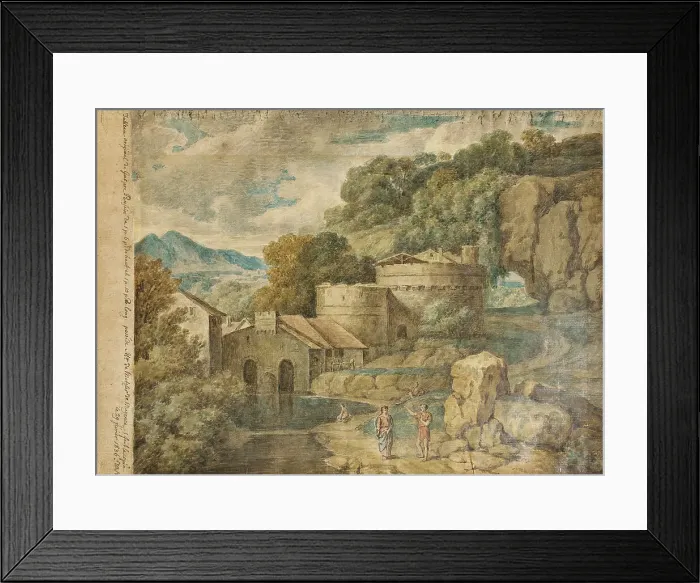 Framed Print : Landscape with Fortifications, 1836. Creator: John Wilhelm Nahl Framed Print : Landscape with Fortifications, 1836. Creator: John Wilhelm Nahl