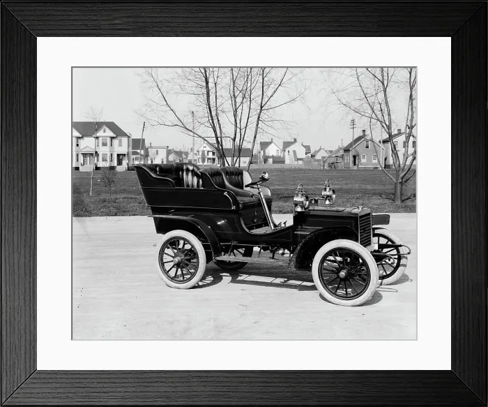 Framed Print : Northern Manufacturing Company touring car, three-quarter view, between 1900 and 1905. Creator: Unknown Framed Print : Northern Manufacturing Company touring car, three-quarter view, between 1900 and 1905. Creator: Unknown