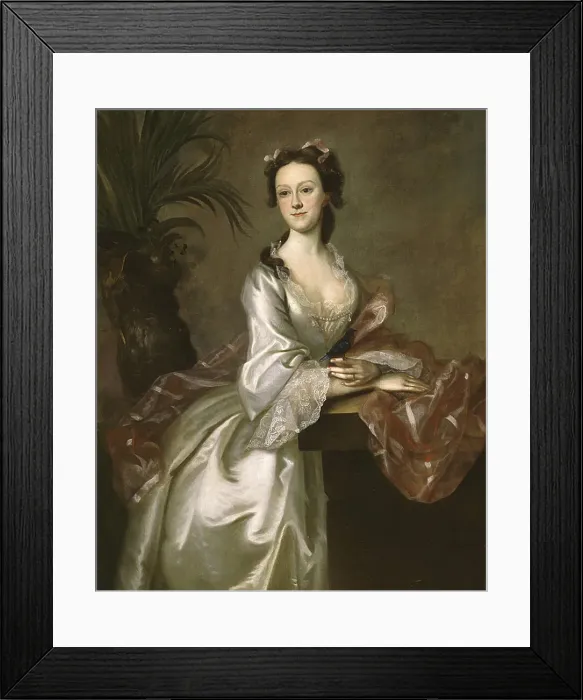 Framed Print : Portrait of Mrs. John Pigott, between 1740 and 1763. Creator: Joseph Blackburn Framed Print : Portrait of Mrs. John Pigott, between 1740 and 1763. Creator: Joseph Blackburn