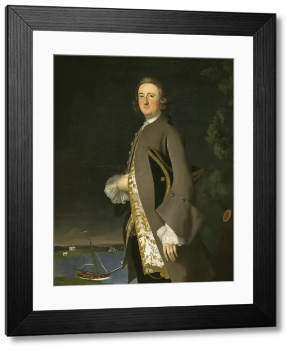Framed Print : Portrait of Captain John Pigott, between c1700 and c1763. Creator: Joseph Blackburn Framed Print : Portrait of Captain John Pigott, between c1700 and c1763. Creator: Joseph Blackburn