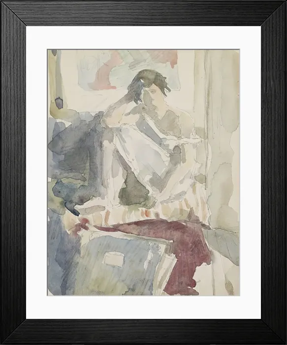 Framed Print : Seated woman in an interior, c.1916. Creator: Reijer Stolk Framed Print : Seated woman in an interior, c.1916. Creator: Reijer Stolk