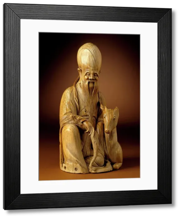 Framed Print : God of Longevity (Shoulao) with a Deer, between c.1550 and c.1644. Creator: Unknown Framed Print : God of Longevity (Shoulao) with a Deer, between c.1550 and c.1644. Creator: Unknown