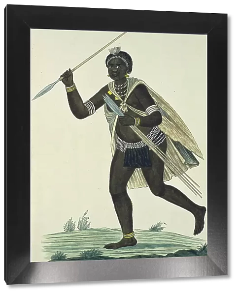 Running Man Holding an Assegai in His Right Hand and Four Assegais in His Left, 1776-1795. Creator: Robert Jacob Gordon