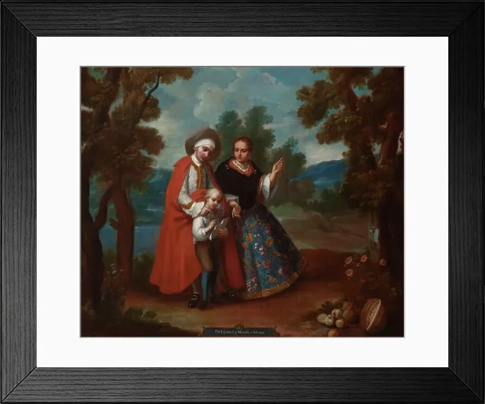Framed Print : VII. From Spaniard and Morisca, Albino (De español y morisca, albino) (image 1 of 6), c1760. Creator: Juan Patricio Morlete Ruiz Framed Print : VII. From Spaniard and Morisca, Albino (De español y morisca, albino) (image 1 of 6), c1760. Creator: Juan Patricio Morlete Ruiz