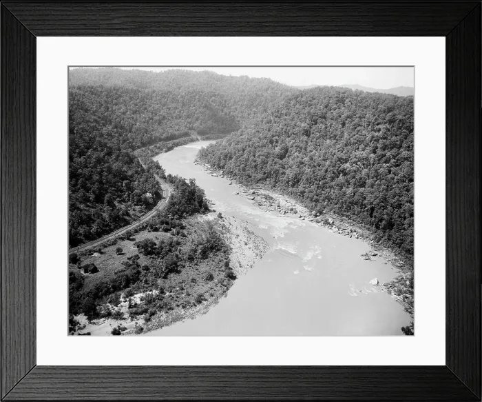 Framed Print : New River canyon, W. Va. from Hawk's Nest, c.between 1910 and 1920. Creator: Unknown Framed Print : New River canyon, W. Va. from Hawk's Nest, c.between 1910 and 1920. Creator: Unknown