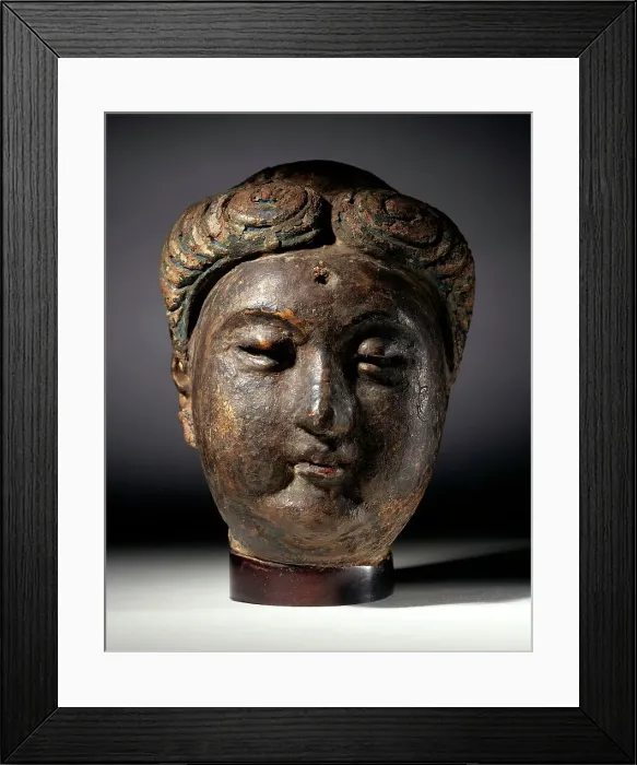 Framed Print : Head of a Buddha (Fotuo), between c.800 and c.906. Creator: Unknown Framed Print : Head of a Buddha (Fotuo), between c.800 and c.906. Creator: Unknown