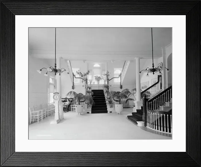 Framed Print : The Bath house foyer, Virginia Hot Springs, c.between 1910 and 1920. Creator: Unknown Framed Print : The Bath house foyer, Virginia Hot Springs, c.between 1910 and 1920. Creator: Unknown