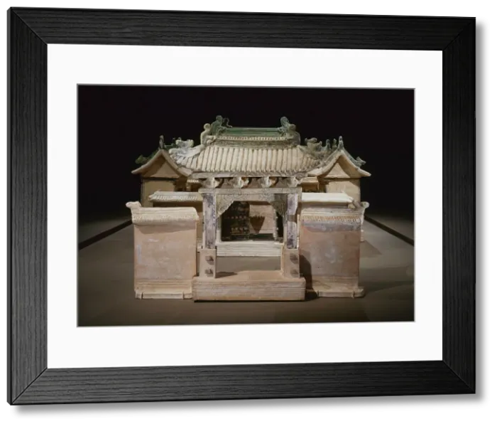 Framed Print : Funerary Sculpture of a Double-Courtyard Residential Compound, between c.1450 and c.1550. Creator: Unknown Framed Print : Funerary Sculpture of a Double-Courtyard Residential Compound, between c.1450 and c.1550. Creator: Unknown
