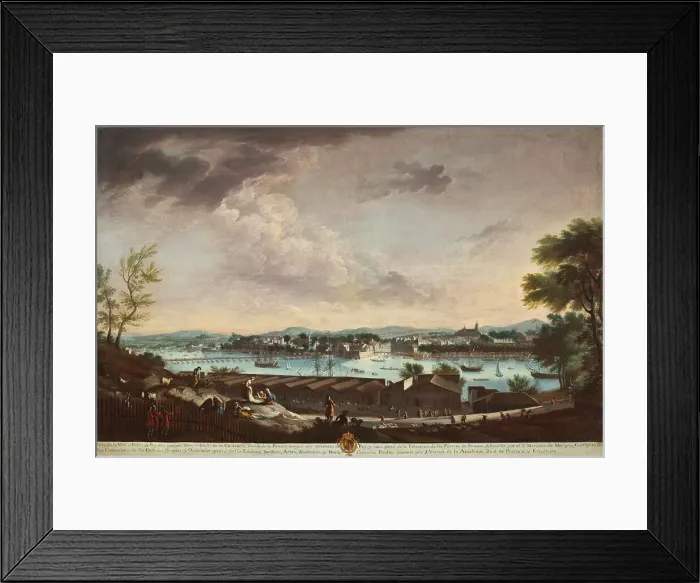 Framed Print : View of the Town and Port of Bayonne (La villa y puerto de Bayona) (image 1 of 2), 1771. Creator: Juan Patricio Morlete Ruiz Framed Print : View of the Town and Port of Bayonne (La villa y puerto de Bayona) (image 1 of 2), 1771. Creator: Juan Patricio Morlete Ruiz