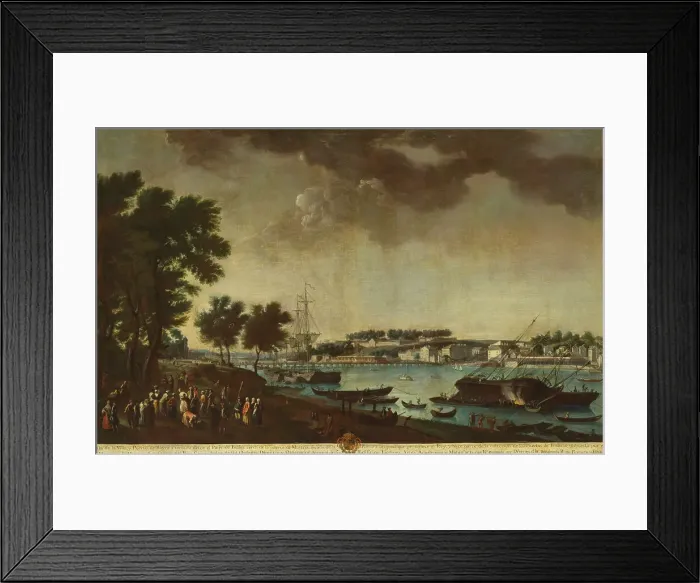 Framed Print : View of the Town and Port of Bayonne from the Pathways of Boufflers... 1771. Creator: Juan Patricio Morlete Ruiz Framed Print : View of the Town and Port of Bayonne from the Pathways of Boufflers... 1771. Creator: Juan Patricio Morlete Ruiz