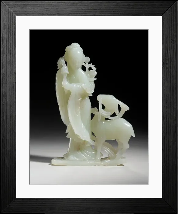 Framed Print : The Immortal Ma Gu with a Deer, between c.1700 and c.1800. Creator: Unknown Framed Print : The Immortal Ma Gu with a Deer, between c.1700 and c.1800. Creator: Unknown