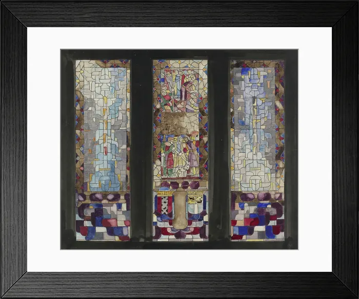 Framed Print : Design for three windows in the City Hall in Amsterdam, 1878-1938. Creator: Richard Roland Holst Framed Print : Design for three windows in the City Hall in Amsterdam, 1878-1938. Creator: Richard Roland Holst