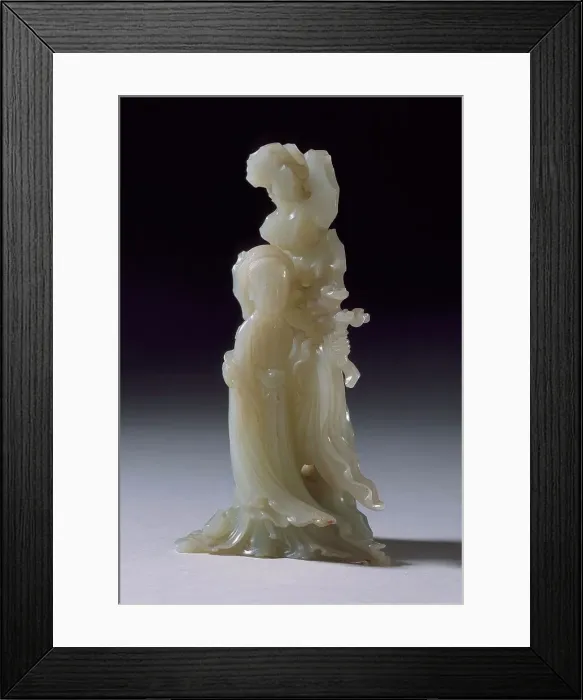 Framed Print : Woman Standing by a Garden Rock, between c.1700 and c.1800. Creator: Unknown Framed Print : Woman Standing by a Garden Rock, between c.1700 and c.1800. Creator: Unknown