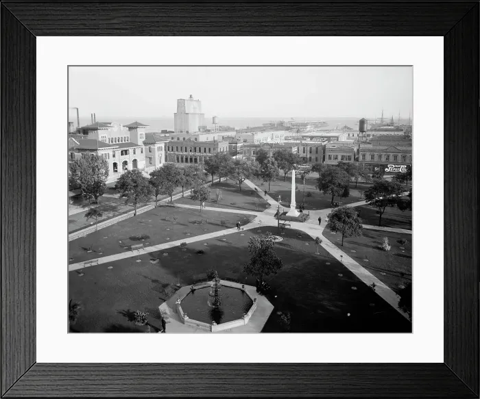 Framed Print : Plaza and harbor, Pensacola, Fla. c.between 1910 and 1920. Creator: Unknown Framed Print : Plaza and harbor, Pensacola, Fla. c.between 1910 and 1920. Creator: Unknown
